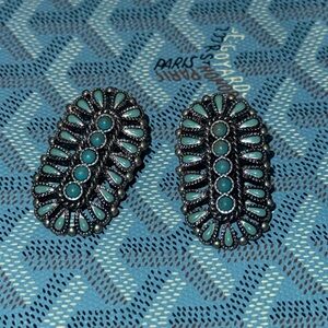 Elegant Silver and Turquoise Earrings